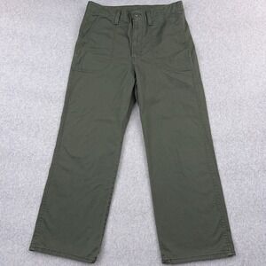 Levi's Surplus Straight Jeans Womens 31‎ Green Twill High Rise Utility High Rise